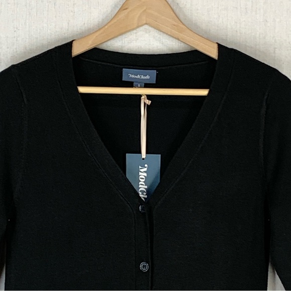 Modcloth~NWT~Women's Charter School Full Button Front Black Sweater‎ Dress~Sz S - Picture 4 of 14